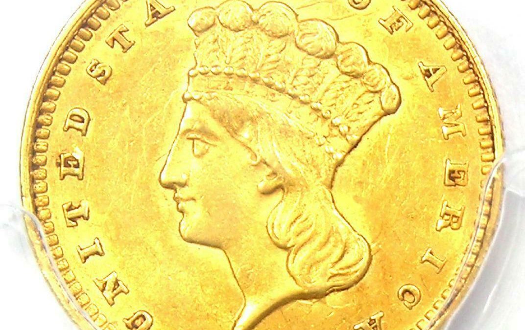 1862 Indian Gold Dollar G$1 – Certified PCGS AU Details – Rare Civil War Coin!