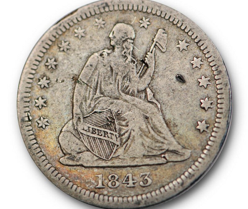 1843 O Seated Liberty Quarter Very Fine VF Better Date US Coin #8076