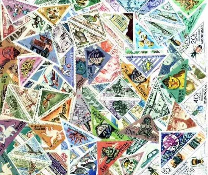 Triangles Stamp Collection - 100 Different Triangle Shaped Stamps