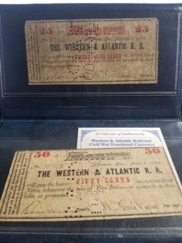 Civil War Fractional Currency – Western and Atlantic RR Bearer Certificate