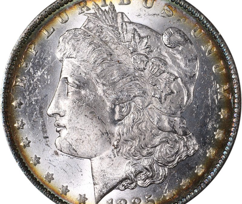 1885-O Morgan Silver Dollar – Rainbow Toning Great Deals From The Executive Coin